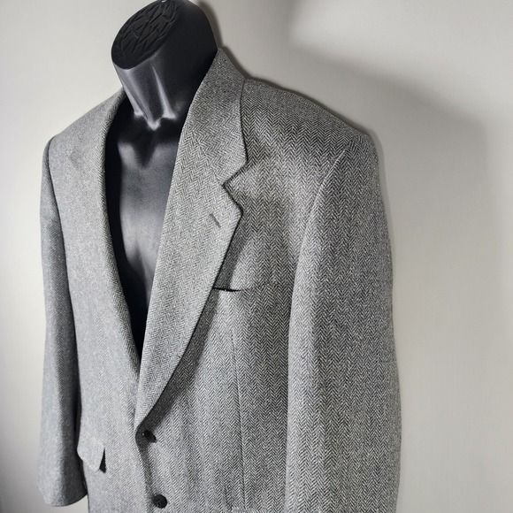 Vintage‎ Tweed Blazer Mens 42 R Scottish Wool Silk Hipster Jacket Gardiner Union - Picture 2 of 16